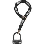 ABUS lock and chain combination - Granit 58 + 12KS Black Loop - Motorbike lock consisting of padlock and chain - ABUS security level 19, 120 cm