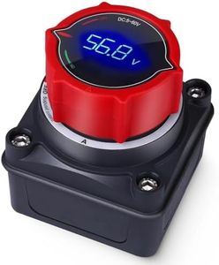 Upgrade Battery Disconnect Switch with Voltmeter, DC 5-60V Master Isolator Cut/Shut Off Switch for Marine Boat Car Truck Camper RV Trailer Vehicles Engine Application (On/Off)