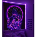 Simpkeely Blacklight Tapestry, UV Reactive Skull Trippy Neon Tapestries, The Kissing Lovers Tapestry, Skeleton Wall Art for Bedroom – 150cm x 200cm