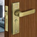 Plantex Heavy-Duty Door Lock Set - Main Door Lock Handle Set/ 6-Lever Lock Mechanism with 3 Years of Warranty/Mortise Lock with 3 Keys, Brass Lock Body & Cylinder (8110 - Brass Antique)