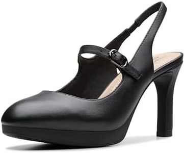 Clarks Womens Ambyr 2 Grace, Black Leather, 8