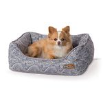 K&H Pet Products Thermo-Water Bolster Bed - The K&H Heated & Cooling Orthopedic Pet Bed for All Seasons - MET Safety Listed - Removable Heated Included