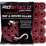 Roshield 3kg Wax Block Bait for Rat & Mouse Killer Poison Control - Indoor, Outdoor All-Weather Rodent Bait Station Refill Packs (300g x 10 Packs)