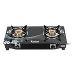 Khaitan 2 Burner BP-Nano White Digital Toughened Glass LP Gas Cooktop, Manual Ignition Gas Stove with 1 Year Warranty (ISI Approved)