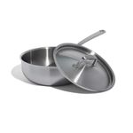 Made In Cookware - 3 Quart Stainless Steel Saucier Pan - 5 Ply Stainless Clad - Professional Cookware - Made in Italy - Induction Compatible
