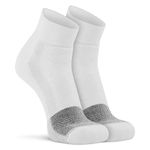 Fox River Wick Dry Triathlon Quarter 1/4 Crew Sock (White, Large)