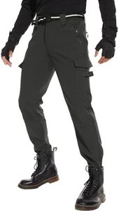 Work Pants for Men Plus Zise - Waterproof Insulated Mens Fleece Lined Snow Pants Grey