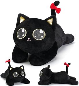 meowtastic Black Cat Weighted Stuffed Animals, Plush Pillow for Kids