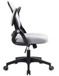 G GERTTRONY Office Chair Office Chaise with Flip up Armrests Task Chair with Lumbar Support Mesh Computer Chair Swivel Executive Desk for Home Conference Room (Classcial, Grey)