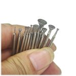 𝐋𝐮𝐨 𝐤𝐞 13 Pcs Triangle Shape Diamond Burr - 3/32'' Shank Diamond Mounted Grinding Burs Stone Carving Bits for Rotary Tools