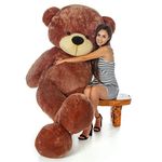 ToYBULK Real Giant Teddy Bear, 7 Feet Tall Chocolate Teddy Bear, 84 Inches Soft Toys (with 30cm Heart Free) (7 Feet, Chocolate)