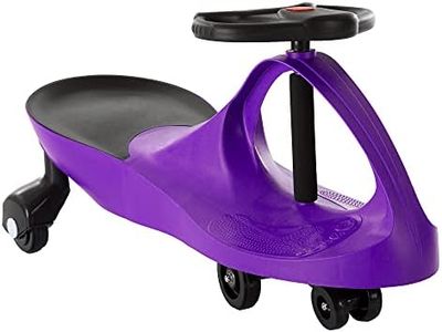 Wiggle Car Ride on Toy - No Batteries, Gears, or Pedals - Just Twist, Swivel, and Go - Outdoor Ride Ons for Kids 3 Years and Up by Lil' Rider (Purple) Large