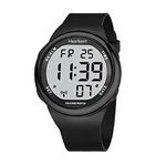 Hearkent Atomic Talking Watch Sets Itself for Visually impaired or Seniors LCD Big Number Easy-to-Read Talking Watch for Elderly, All Black, Modern