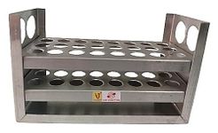Lab Junction Test Tube Stand,Test Tube Stand 12 mm,24 Hole in Aluminium LJ-1502 as per Quality Standards