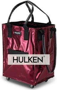 (Medium, Cosmic Red) Reusable Grocery Bag On Wheels, Shopping Trolley, Rolling Tote, Zipper Closure, Lightweight, Carries Up to 66 lb, Folds Flat, Unbreakable Handles