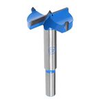 uxcell Forstner Drill Bits 40mm, Tungsten Carbide Wood Hole Saw Auger Opener, Woodworking Hinge Hole Drilling Boring Bit Cutter (Blue, Gray)