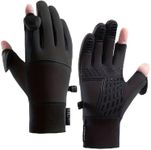 2XK-NOV 1 Pair Windproof and Waterproof Warm Gloves for Women (Palm width does not exceed 9cm) with Finger Cap, Touchscreen Gloves, Fingerless, Suitable for Running, Cycling, Driving, Fishing