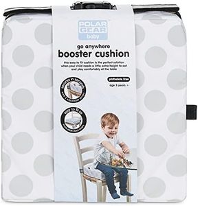 Polar Gear Baby Booster Cushion – Lightweight Booster Seat for Children 3 Years+ Easy to Clean Wipe Down Cover, Adjustable Straps – 8cm Thick Foam Booster Seat Dining Chair – Polka Dot