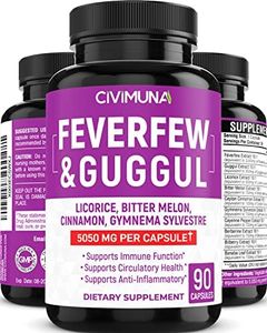 Feverfew Capsules 5050mg - Feverfew, Guggul, Licorice - 3 Months Supply