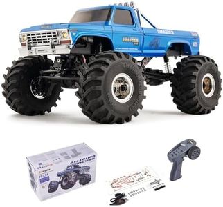 FCX24 FMS 1/24 Smasher Monster RC Crawlers - FCX24 RC Truck 8km/h 2 Speed Transmission for Adults, 2.4Ghz Remote Control Car RTR with USB Charger (Blue)