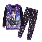 laughZuaia Girls Movie Pjs Set Kids Girls Pajamas Nevermore Girls Sleepwear Outfits Nightwear (160, Long2)