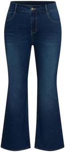 Hanna Nikole Women High Waisted Dark Blue Bootcut Jeans Plus Size Butt Lifting Jeans