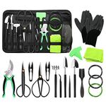 Bonsai Tools Set,YZNlife 24 PCS Carbon Steel Succulent Gardening Trimming Tools with Organizer Bag,Include Leaf Cutters,Pruning Shear,Scissor for Beginners Indoor and Outdoor