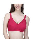 Elina Women's Cotton Non Padded Non-Wired Regular Bra (RM-DOVE-DARKPINK-34D_Dark Pink_34)