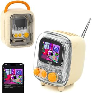 Divoom Tiivoo-2 Retro Bluetooth Speaker, FM Radio, Pixel Art Display, Cream