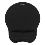 TIDALSOIL Ergonomic Mouse Pad with Wrist Support with Non-Slip PU Base, Pain Relief Memory Foam Mousepad for Office & Home, Black