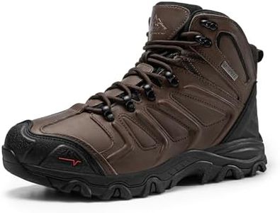 NORTIV 8 Men's Ankle High Waterproof Hiking Boots Outdoor Lightweight Shoes Trekking Trails Armadillo,Size 10.5,Dark Brown,160448_M-L