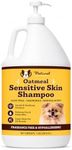Natural Dog Company Sensitive Skin Dog Shampoo Gallon – 128 oz Oatmeal Hypoallergenic Formula with Aloe, Manuka Honey & Chamomile – Soothes Itchy, Dry, Flaky Skin – Groomer & Multi-Dog Household Size