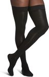 Sigvaris 232 Cotton Men's Closed Toe Thigh Highs w/ Grip Top - 20-30 mmHg Long Black ML Long 232NMLM99