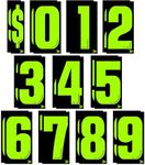 Engrowtic 22 Pcs 7 1/2 Vinyl Number Decals Large Chartreuse Windshield Pricing Stickers Car Dealership Supplies 0-9 Car Lot Pricing Numbers for Auto Vehicle Window