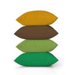 ggaimwf Solid Color Linen Cushion Covers for Sofa Green Brown Throw Pillow for Bed Spring Greenland Color Handmade Square Cushion Cases with Invisible Zipper, 50x50cm Set of 4