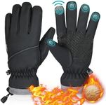 Rsebly Winter Gloves Waterproof Windproof for Mens Women, Thermal Warm Gloves for Cold Weather, Grip Snow for Touch Screen Skiing Cycling Running Driving Snowboarding Fishing Outdoor