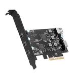 USB C PCIe Expansion Card, USB 3.2 gen2 10Gpbs with 3 USB C & 2 Internal Port(1x USB A, 1x USB Type E A Key 20 Pin) PCI-E to USB Express Card PCI-E Add on Cards PCIe Front Panel Adapter for Desktop PC