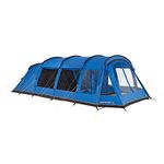 Hi Gear Hampton 8 DLX Nightfall Tent 8 Man with Porch, Darkened Bedrooms, Living Area, 8 Man, Easy to Pitch, Tunnel, Sewn In Groundsheet, Large and Spacious, Family Camping, Festivals, 4000 HH, Blue