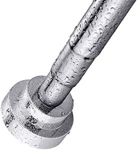 KZGRIT Bastone per Tenda da Doccia, Acciaio Inossidabile, Nessuna Foratura & Ruggine, Antiscivolo, Asta Telescopico Estensibile Regolabile per Armadio, Bagno, Finestre o Porte(155-260cm)