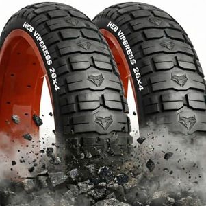 HEB VIPERESS 26x4.0 Fat Tire - Puncture Resistant Ebike, 26x4 Fat Bike for Electric Bike, MTB, Heavy Duty, All Terrain for Street/Trail Riding (Qty 2 - Silver Logo, 26 x 4 Fat)