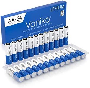 Voniko AA Batteries, 24 Pack 1.5V Lithium AA Batteries—High Performance Double A Long Lasting Battery for Camera, Flashlight, Toys, Remote Control, Alarm System (Non-Rechargeable)