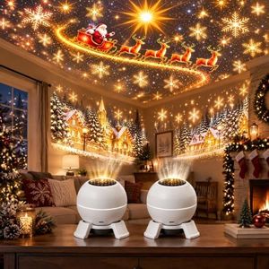 Merry Christmas Projector, Magical Christmas Projection Plug and Play HD Christmas Projector 360 Degree Adjustable