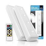 Brilliant Evolution Wireless LED Under Cabinet Lights 2 Pack with Remote, Battery Powered Lights, Kitchen Under Cabinet Lighting, Tap Light, Stick On Lights, Push Light