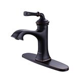 Bathroom Faucet Oil Rubbed Bronze Sink Vanity Faucets Single Handle Brass 8 Inch Lavatory Basin Mixer Taps for Restroom Fit 1 or 3 Hole (with Deck Plate) RBROHANT RBF65007ORBP