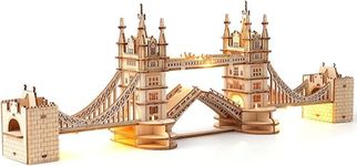 ROWOOD 3D Wooden Puzzle Tower Bridge Model Kit for Adults to build, DIY Wooden Model Building Construction Craft Kits, Ideal For Christmas And Birthday Gift