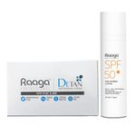 Raaga Professional De-Tan and Sun Protection Combo | De-Tan Pack (72 gm) and SPF 50 Sunscreen Lotion (55 ml) | Comprehensive Tan Removal and UVA/UVB Defense