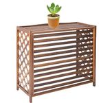 Air Conditioner And Heat Pump Cover Solid Wood Anti-Corrosion Privacy Screen For Outside Units, Air Conditioning Outer Frame Hide Air Con/Shelf Plant Storage(Size:120x57x100cm)