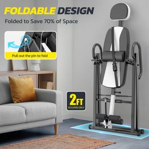 YOLEO Heavy Duty Inversion Table – White Back Stretcher for Pain Relief