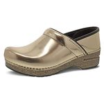 Dansko Professional Chrome Slip-On Clogs for Women - Rocker Sole and Arch Support for Comfort - Ideal for Long Standing Professionals - Food Service, Healthcare Professionals, Gold, 5.5/6