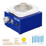 VEVOR Mini Pottery Wheel, 30W 0-2000 RPM Ceramic Wheel, Adjustable Speed DIY Clay Machines, Electric Sculpting Kits with 3 Turntables Trays and 16pcs Tools for Art Craft Work Molding Gift and Home DIY